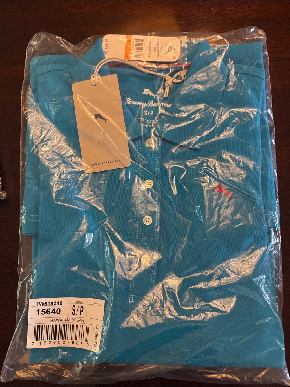 Tommy Bahama Hawaiian Ocean Blue Polo Shirt